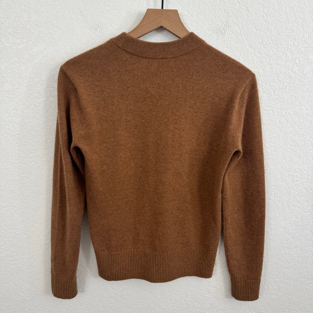 Everlane Cashmere Crew Neck Long Sleeve Pullover Sweater Whiskey Brown XS - Picture 6 of 12